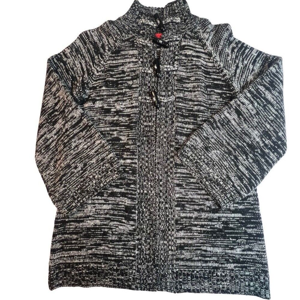 Coletane Cardigan Womens Large Black Boho Dark Academia Sweater Wide Sleeve Coat